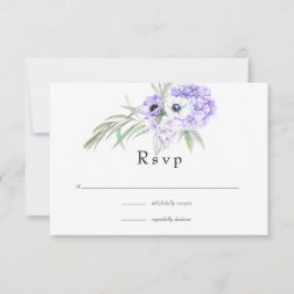 Tarjeta De Confirmación De Asistencia Pastel Violet Floral Boda