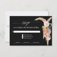 Pasto de las Pampas Boho Rubor Floral Rosas Negras