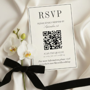 Tarjeta De Confirmación De Asistencia Patrón de boda rococó de damasco de marfil clásico