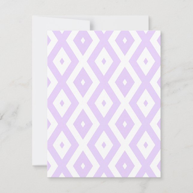 Tarjeta De Confirmación De Asistencia Patrón de diamante blanco y púrpura (Anverso)