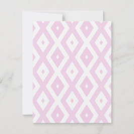 Tarjeta De Confirmación De Asistencia Patrón de diamante rosa pálido y blanco