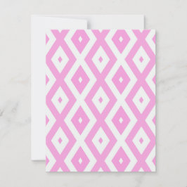 Tarjeta De Confirmación De Asistencia Patrón de diamantes rosa y blanco
