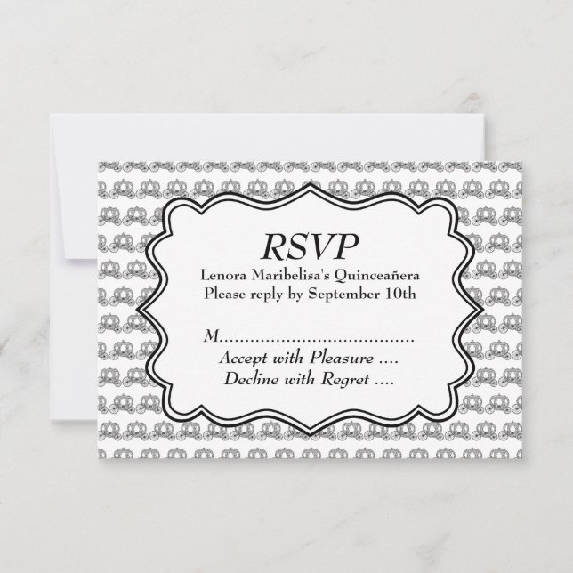 Tarjeta De Confirmación De Asistencia Patrón de transporte Quinceanera (Anverso)