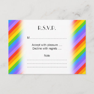 Tarjeta De Confirmación De Asistencia Patrón diagonal de rayas arcoiris.