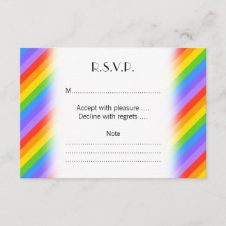 Tarjeta De Confirmación De Asistencia Patrón diagonal de rayas arcoiris.