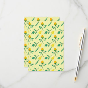 Tarjeta De Confirmación De Asistencia Patrón floral con flores amarillas de rosa y tulip