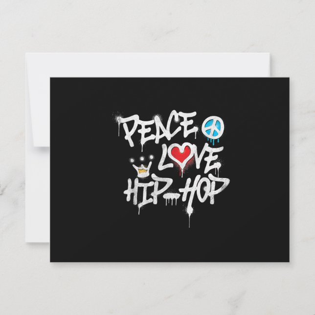 Tarjeta De Confirmación De Asistencia Peace Love Hip Hop Dance (Anverso)