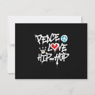 Tarjeta De Confirmación De Asistencia Peace Love Hip Hop Dance