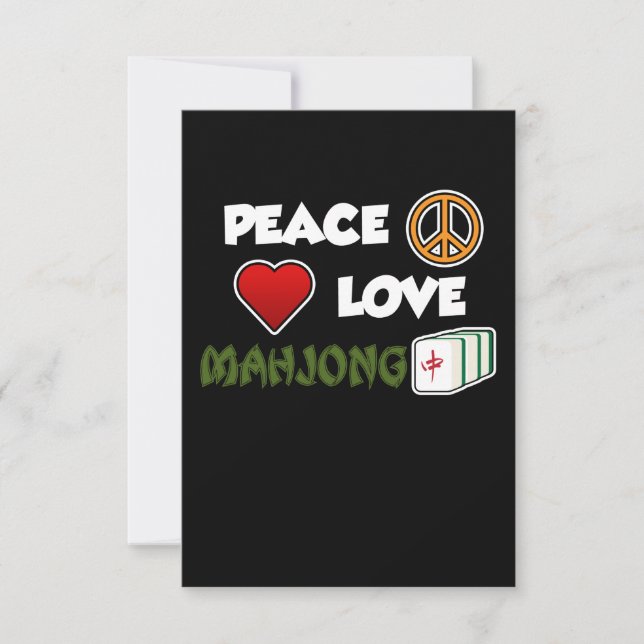Tarjeta De Confirmación De Asistencia Peace Love Mahjong Game Mahjong Player Games (Anverso)
