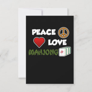 Tarjeta De Confirmación De Asistencia Peace Love Mahjong Game Mahjong Player Games