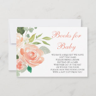 Tarjeta De Confirmación De Asistencia Peach Floral Diaper Books para la tarjeta del bebé