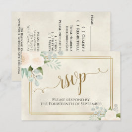 Tarjeta De Confirmación De Asistencia Peach o White Roses Elegante Boda Boho
