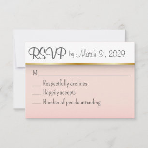Tarjeta De Confirmación De Asistencia Peach with Gold