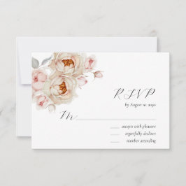 Tarjeta De Confirmación De Asistencia Peonías en Flor