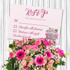 Tarjeta De Confirmación De Asistencia Peony Bouquet Boda