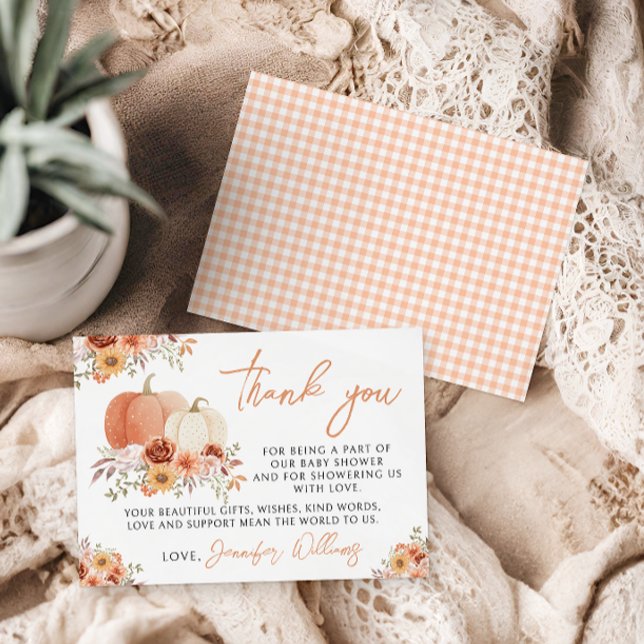 Tarjeta De Confirmación De Asistencia Pequeña Calabaza Niña Ducha Gracias tarjeta (Subido por el creador)