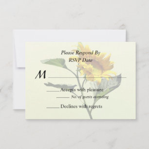 Tarjeta De Confirmación De Asistencia Perfil de un Boda de girasol Suministra tarjeta RS