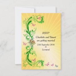 Tarjeta De Confirmación De Asistencia Pergaminos y Mariposas