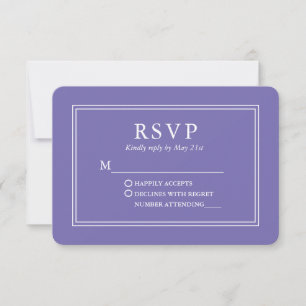 Tarjeta De Confirmación De Asistencia Periwinkle Boda moderno y elegante