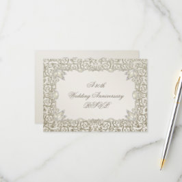 Tarjeta De Confirmación De Asistencia Perla elegante 30º aniversario de bodas