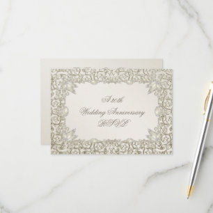 Tarjeta De Confirmación De Asistencia Perla elegante 30º aniversario de bodas