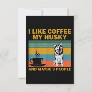 Tarjeta De Confirmación De Asistencia Perro Husky Siberiano Coffee Lovers Cita Regalo