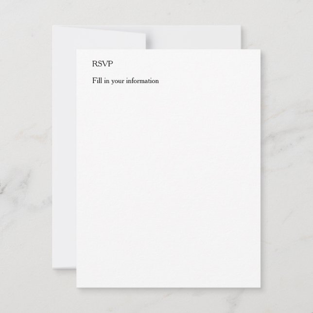 Tarjeta De Confirmación De Asistencia Personalización de información de eventos Agregar  (Reverso)