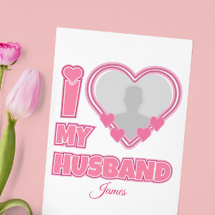 Tarjeta De Confirmación De Asistencia Personalizado Amo a mi esposo - Agregar foto y nom