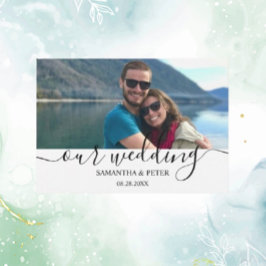 Tarjeta De Confirmación De Asistencia Personalizado Foto Boda relajado moderno