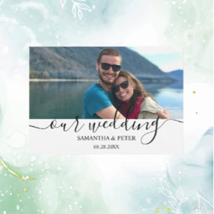 Tarjeta De Confirmación De Asistencia Personalizado Foto Boda relajado moderno