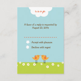 Tarjeta De Confirmación De Asistencia Personalizado lindo Boda Aves (Día)