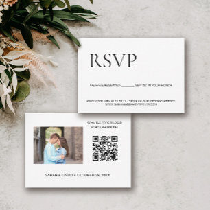 Tarjeta De Confirmación De Asistencia Personalizado Sitio web del Boda fotográfico Códig