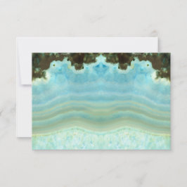 Tarjeta De Confirmación De Asistencia Personalizado Trendy Girly Aqua Blue Crystal Fiest