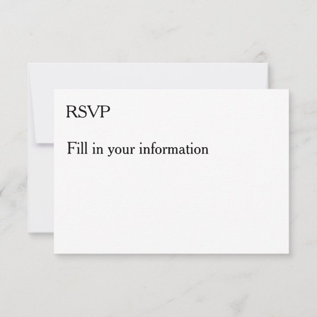 Tarjeta De Confirmación De Asistencia Personalizar Añadir nombre foto o ilustración (Reverso)