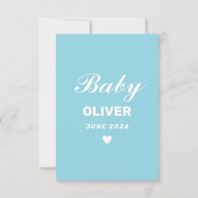 Tarjeta De Confirmación De Asistencia Personalized Baby Announcement Card (Anverso)