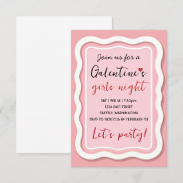Tarjeta De Confirmación De Asistencia Personalized Galentines Pink Party Invitation