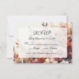 Tarjeta De Confirmación De Asistencia Pétalos de cosecha y cielos pintados