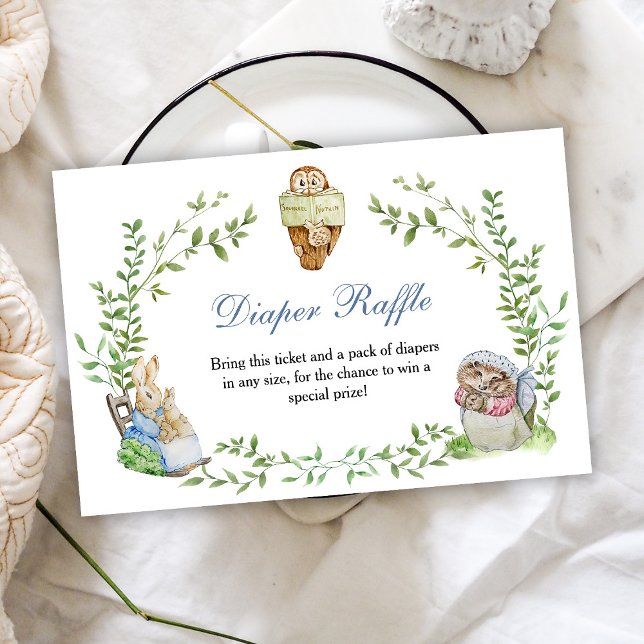 Tarjeta De Confirmación De Asistencia Peter Rabbit Friends Diaper Raffle (Subido por el creador)