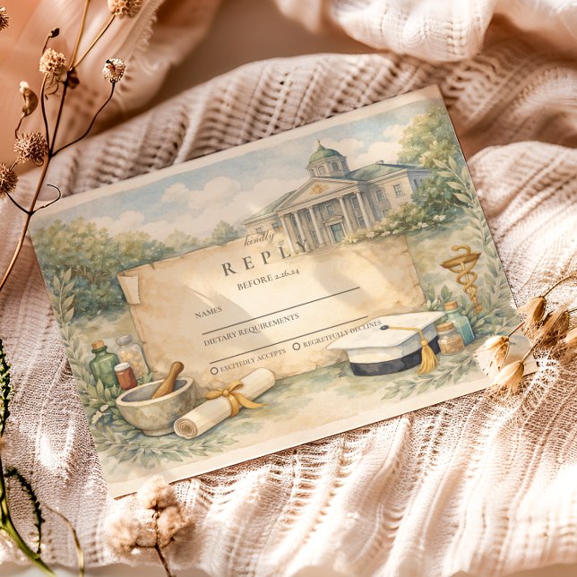 Tarjeta De Confirmación De Asistencia Pharmacy School Graduation Celebration (Subido por el creador)