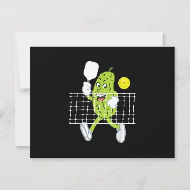 Tarjeta De Confirmación De Asistencia Pickle Jugando Pickleball - Divertido Paddle (Anverso)