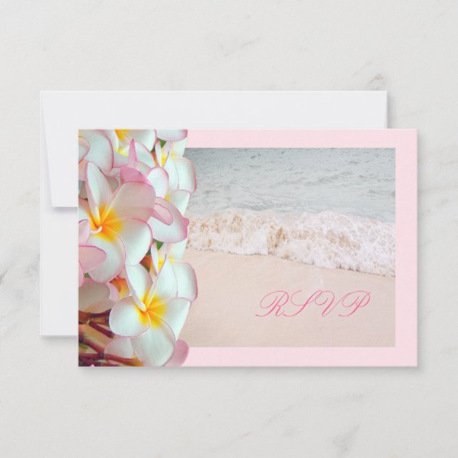 Tarjeta De Confirmación De Asistencia PILUMERÍA PINK PINK RSVP/PLAYA/DIY trim. (Anverso)