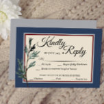 Tarjeta De Confirmación De Asistencia Pine Blue Winter Wedding Meal Choice<br><div class="desc">This Pine Blue Winter wedding meal choice response card combines a classy, formal dusty blue framed border with elegant, evergreen pine tree boughs for a classic, yet rustic look. The botanical greenery foliage with calligraphy type over a beige background creates a nature focused vibe for a Christmas or forest destination...</div>