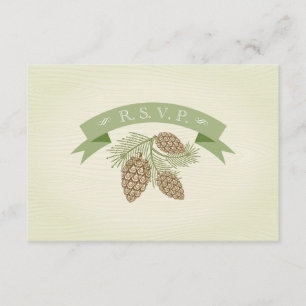 Tarjeta De Confirmación De Asistencia Pine Cones Boda R.S.V.P.