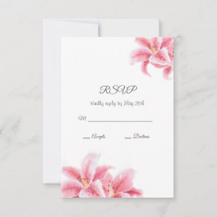 Tarjeta De Confirmación De Asistencia Pink Stargazer Lilies