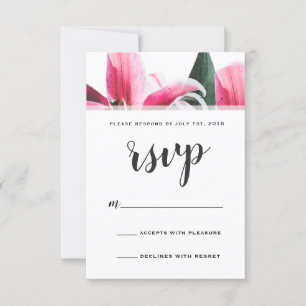 Tarjeta De Confirmación De Asistencia Pink Stargazer Lily Floral