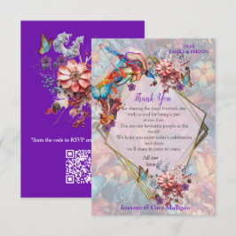 Tarjeta De Confirmación De Asistencia Pintando flores de fantasía que expresan la natura