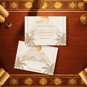 Tarjeta De Confirmación De Asistencia Pirámides Retro de Giza Egipto Boda de Destino