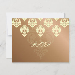 Tarjeta De Confirmación De Asistencia PixDezin Rossellini Damask RSVPs para 5x7 invitaci