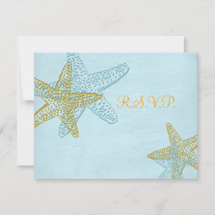 Tarjeta De Confirmación De Asistencia PixDezines 4.25"x5.5" rsvp, pez estrella para 5x7