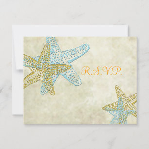 Tarjeta De Confirmación De Asistencia PixDezines 4.25"x5.5" rsvp, pez estrella para 5x7